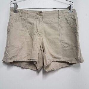 Tommy Bahama Leigh Fit Short Linen Low Rise Pockets Khaki Womens 0 TW8648